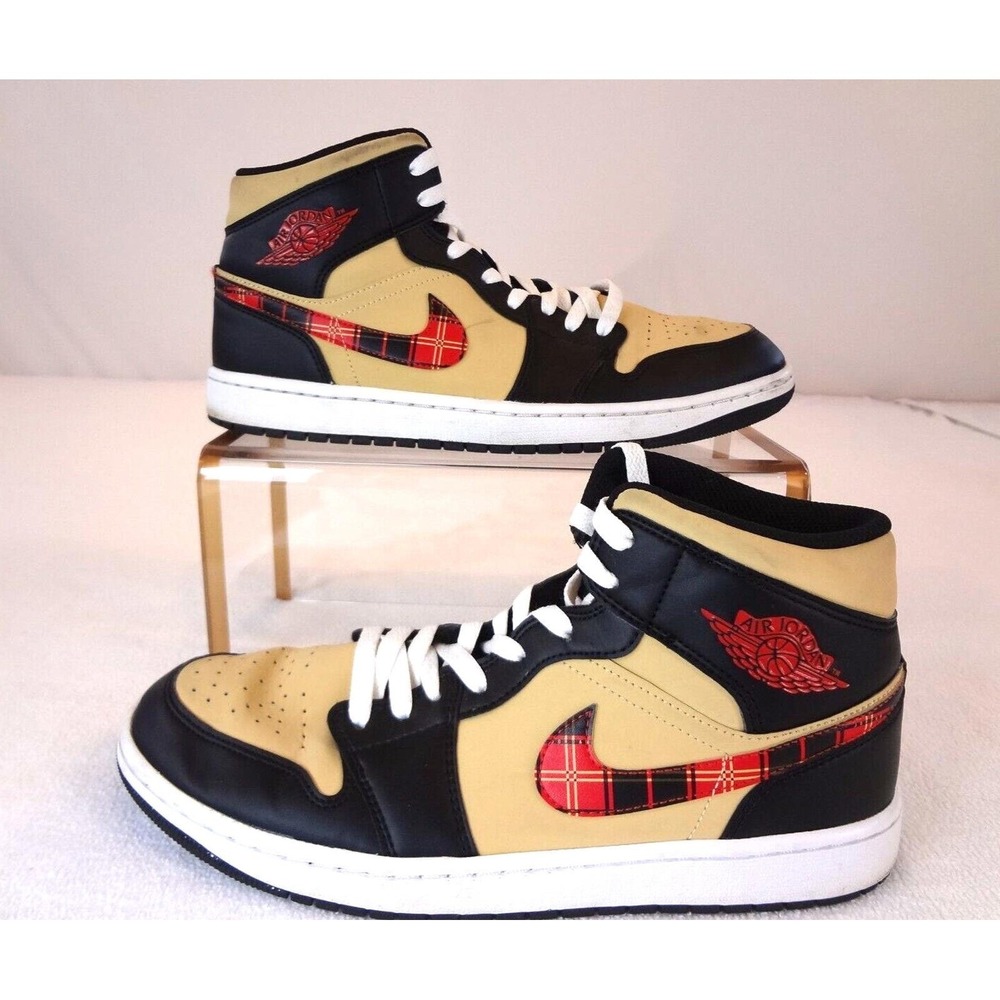 Nike Jordan 1 Mid SE Tartan‎ Swoosh, Ankle height, Men's 10.5 - Picture 4 of 9